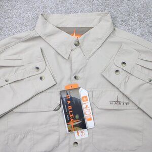 Habit River Guide Shirt NWT Mens XL Beige Polar-Factor UPF 40+ Vented L/S Button